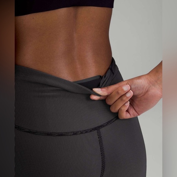 Lululemon Base Pace High-Rise Tight 25" *Two-Tone Ribbed Black / Gull Grey | NEW - Picture 11 of 13